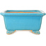 Rechthoekige turquoise bonsaipot van Shibakatsu - 157 x 132 x 65 mm