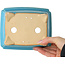 Pot à bonsaï rectangulaire turquoise de Shibakatsu - 157 x 132 x 65 mm