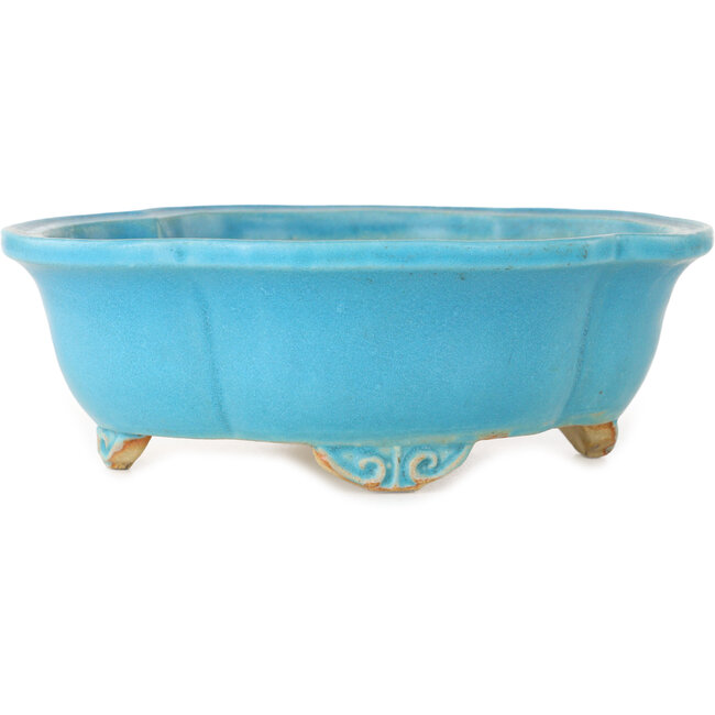 Pot à bonsaï turquoise Mokko de Shibakatsu - 182 x 158 x 63 mm