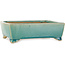 Pot à bonsaï rectangulaire craquelé turquoise par Shibakatsu - 158 x 116 x 49 mm