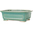 Rechthoekige turquoise craquelé bonsaipot van Shibakatsu - 197 x 150 x 67 mm