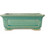 Rechthoekige turquoise craquelé bonsaipot van Shibakatsu - 197 x 150 x 67 mm