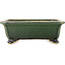 Pot à bonsaï rectangulaire vert foncé de Shibakatsu - 190 x 157 x 63 mm