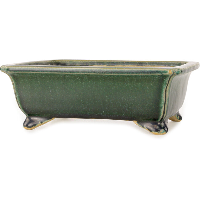 Rechteckiger, dunkelgrüner Bonsai-Topf von Shibakatsu – 190 x 157 x 63 mm