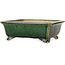Vaso bonsai rettangolare verde scuro di Shibakatsu - 190 x 157 x 63 mm