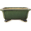 Rechthoekige donkergroene bonsaipot van Shibakatsu - 190 x 157 x 63 mm