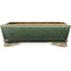 Rechthoekige donkergroene bonsaipot van Shibakatsu - 178 x 136 x 55 mm