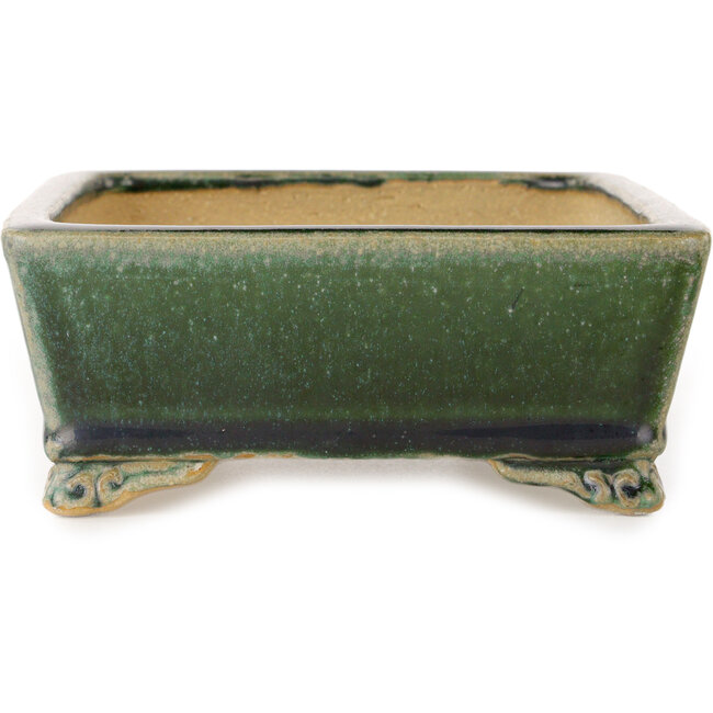 Vaso bonsai rettangolare verde scuro di Shibakatsu - 178 x 136 x 55 mm