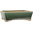 Rechthoekige donkergroene bonsaipot van Shibakatsu - 178 x 136 x 55 mm