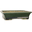 Pot à bonsaï rectangulaire vert foncé de Shibakatsu - 195 x 150 x 53 mm
