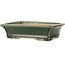 Rectangular dark green bonsai pot by Shibakatsu - 195 x 150 x 53 mm