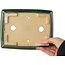 Rectangular dark green bonsai pot by Shibakatsu - 195 x 150 x 53 mm