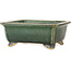 Vaso bonsai rettangolare verde scuro di Shibakatsu - 157 x 132 x 65 mm