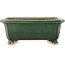 Rechthoekige donkergroene bonsaipot van Shibakatsu - 157 x 132 x 65 mm