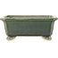 Pot à bonsaï rectangulaire vert foncé de Shibakatsu - 157 x 132 x 65 mm
