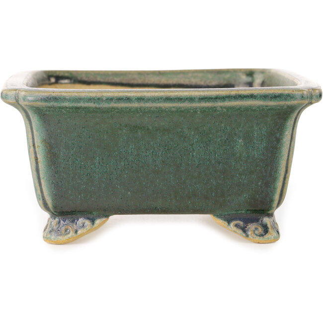 Vaso bonsai rettangolare verde scuro di Shibakatsu - 157 x 132 x 65 mm