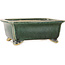 Maceta rectangular verde oscuro para bonsái de Shibakatsu - 157 x 132 x 65 mm