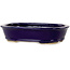 Oval dark blue bonsai pot by Hattori - 159 x 116 x 37 mm