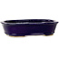 Ovaler, dunkelblauer Bonsai-Topf von Hattori – 159 x 116 x 37 mm