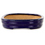 Oval dark blue bonsai pot by Hattori - 159 x 115 x 24 mm