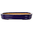 Ovaler, dunkelblauer Bonsai-Topf von Hattori – 159 x 115 x 24 mm