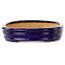 Pot à bonsaï ovale bleu foncé de Hattori - 159 x 115 x 24 mm