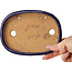 Ovale donkerblauwe bonsaipot van Hattori - 159 x 115 x 24 mm