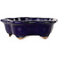 Flower-shaped dark blue bonsai pot by Hattori - 112 x 112 x 35 mm