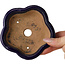 Flower-shaped dark blue bonsai pot by Hattori - 112 x 112 x 35 mm
