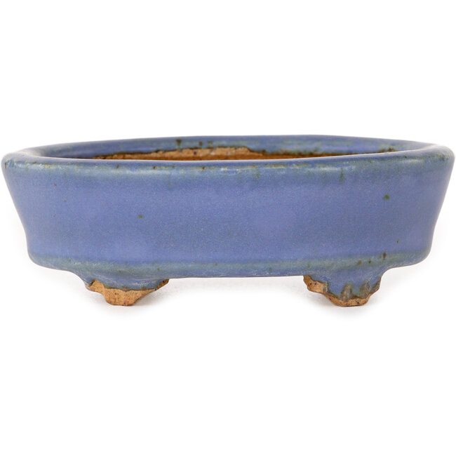 Vaso bonsai ovale azzurro chiaro di Hattori - 95 x 72 x 32 mm