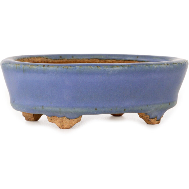 Ovaler, hellblauer Bonsai-Topf von Hattori – 95 x 72 x 32 mm