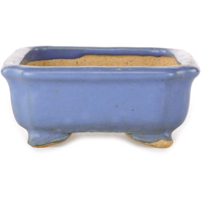 Rechteckiger, hellblauer Bonsai-Topf von Hattori – 148 x 110 x 45 mm