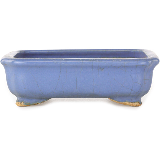 Pot à bonsaï rectangulaire bleu clair de Hattori - 148 x 110 x 45 mm