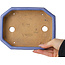Maceta ovalada para bonsái azul claro de Hattori - 189 x 143 x 35 mm