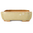Oval off-white bonsai pot by Hattori - 162 x 116 x 35 mm