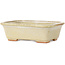 Pot à bonsaï rectangulaire blanc cassé de Hattori - 133 x 100 x 43 mm