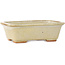 Pot à bonsaï rectangulaire blanc cassé de Hattori - 133 x 100 x 43 mm