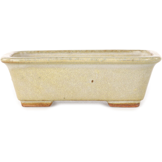 Vaso bonsai rettangolare bianco sporco di Hattori - 133 x 100 x 43 mm