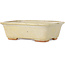 Rechthoekige, gebroken witte bonsaipot van Hattori - 133 x 100 x 43 mm