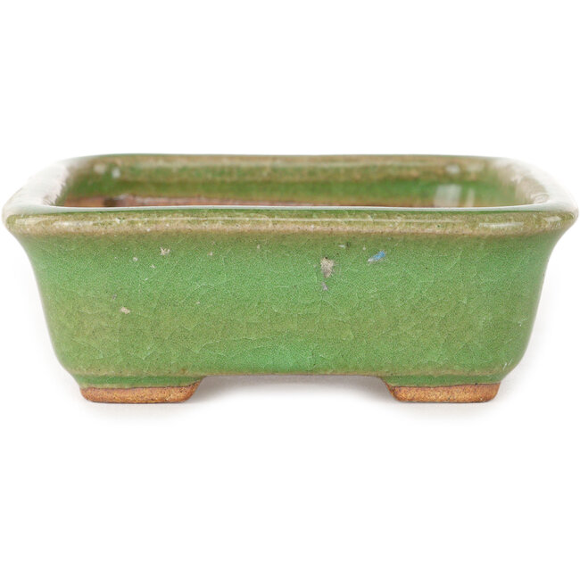 Rechteckiger grüner Bonsai-Topf von Hattori – 142 x 107 x 37 mm