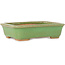 Maceta rectangular verde para bonsái de Hattori - 142 x 107 x 37 mm