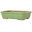 Rectangular green bonsai pot by Hattori - 142 x 107 x 37 mm