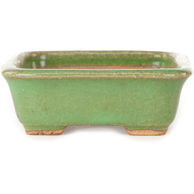 Rechteckiger grüner Bonsai-Topf von Hattori – 142 x 107 x 37 mm