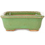 Pot à bonsaï rectangulaire vert de Hattori - 142 x 107 x 37 mm