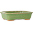 Maceta rectangular verde para bonsái de Hattori - 142 x 107 x 37 mm