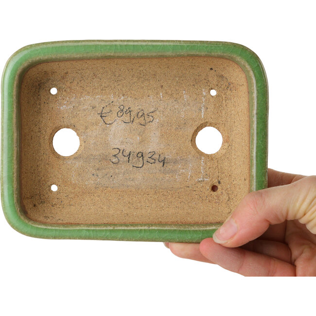 Rechthoekige groene bonsaipot van Hattori - 142 x 107 x 37 mm
