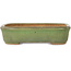 Pot à bonsaï rectangulaire vert de Hattori - 133 x 100 x 33 mm