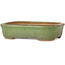 Rectangular green bonsai pot by Hattori - 133 x 100 x 33 mm