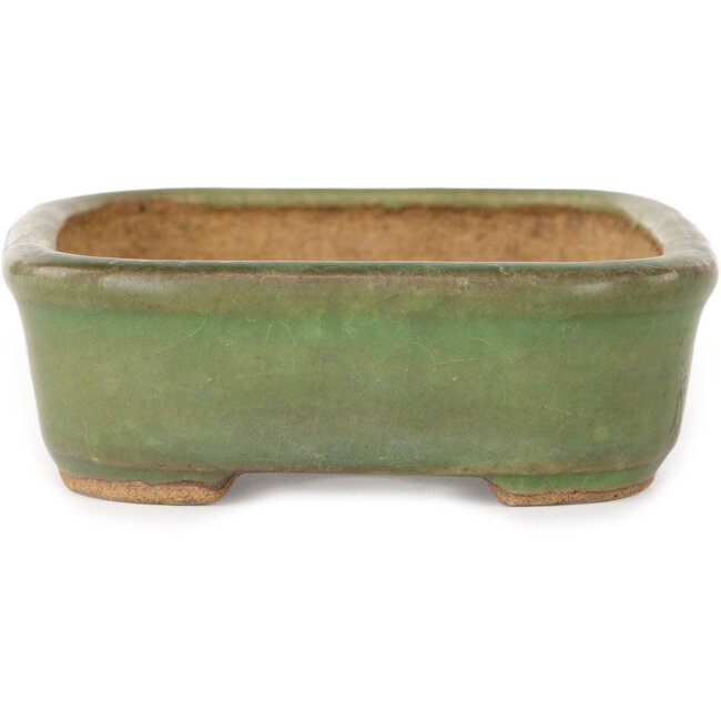 Rechteckiger grüner Bonsai-Topf von Hattori – 133 x 100 x 33 mm