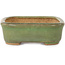 Rectangular green bonsai pot by Hattori - 133 x 100 x 33 mm